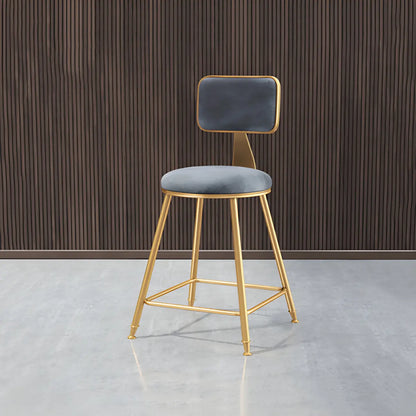 Tabourets de bar ronds recouverts de velours