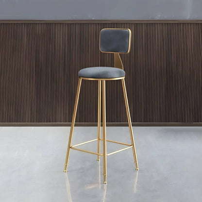 Tabourets de bar ronds recouverts de velours