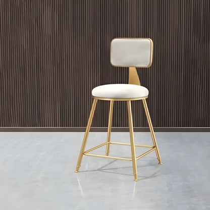 Tabourets de bar ronds recouverts de velours