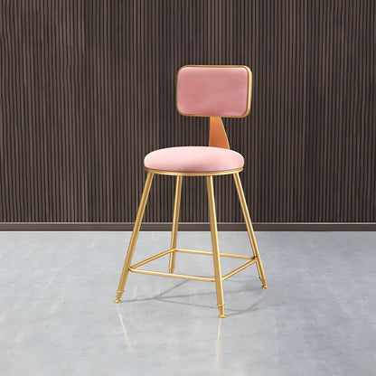 Tabourets de bar ronds recouverts de velours