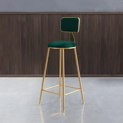 Tabourets de bar ronds recouverts de velours