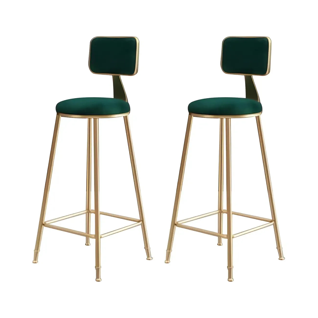 Tabourets de bar ronds recouverts de velours