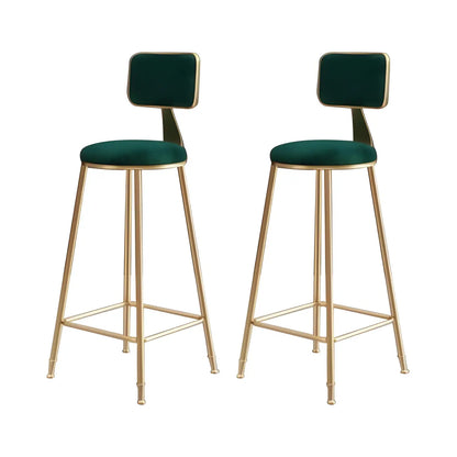 Tabourets de bar ronds recouverts de velours