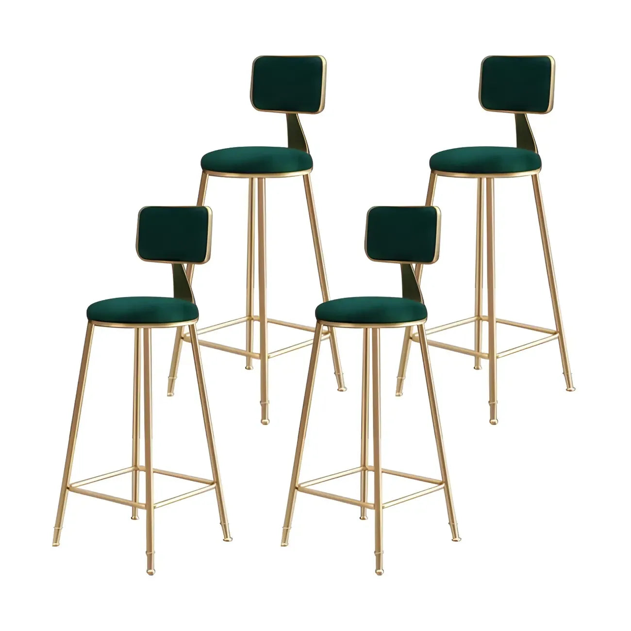 Tabourets de bar ronds recouverts de velours