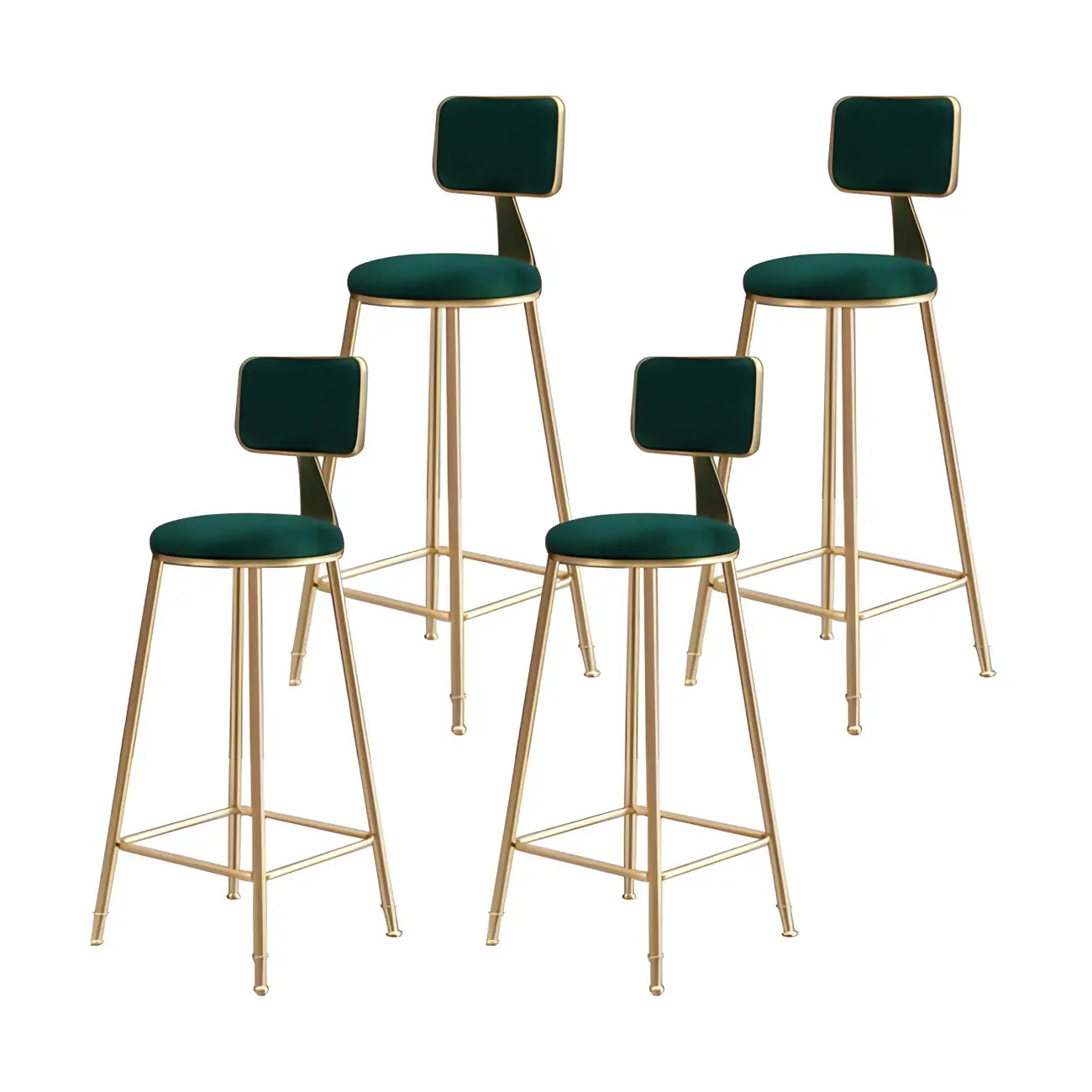Tabourets de bar ronds recouverts de velours