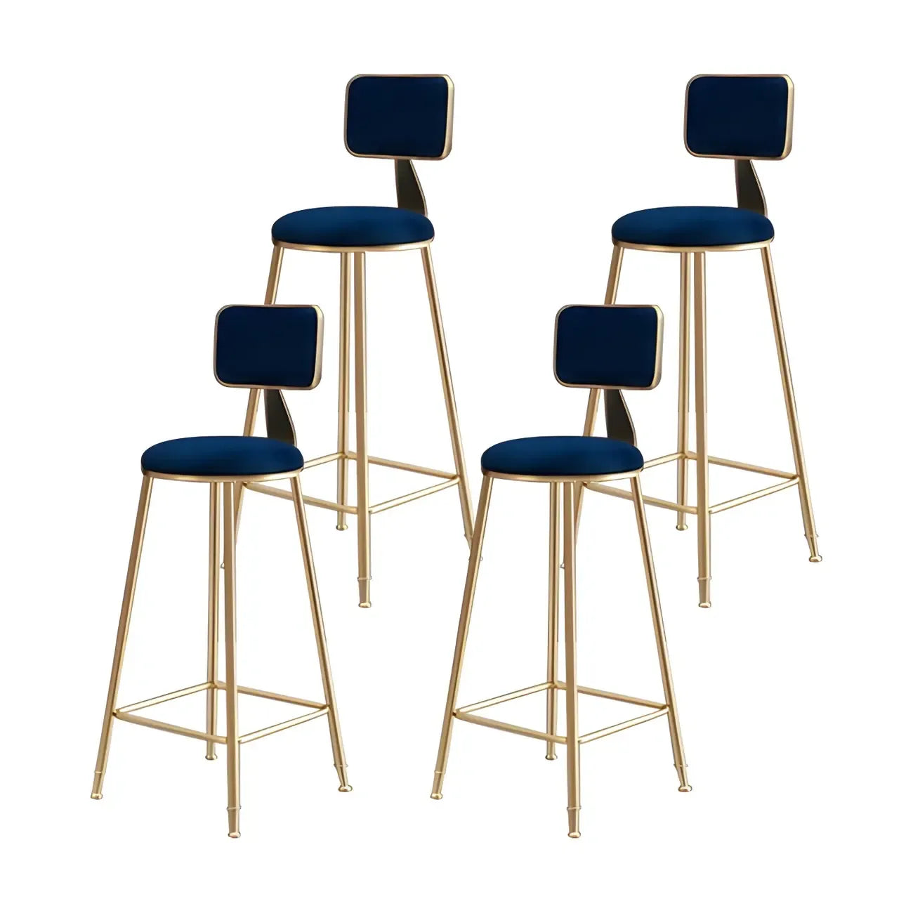 Tabourets de bar ronds recouverts de velours