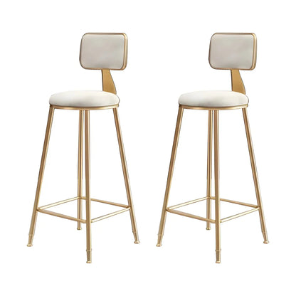 Tabourets de bar ronds recouverts de velours