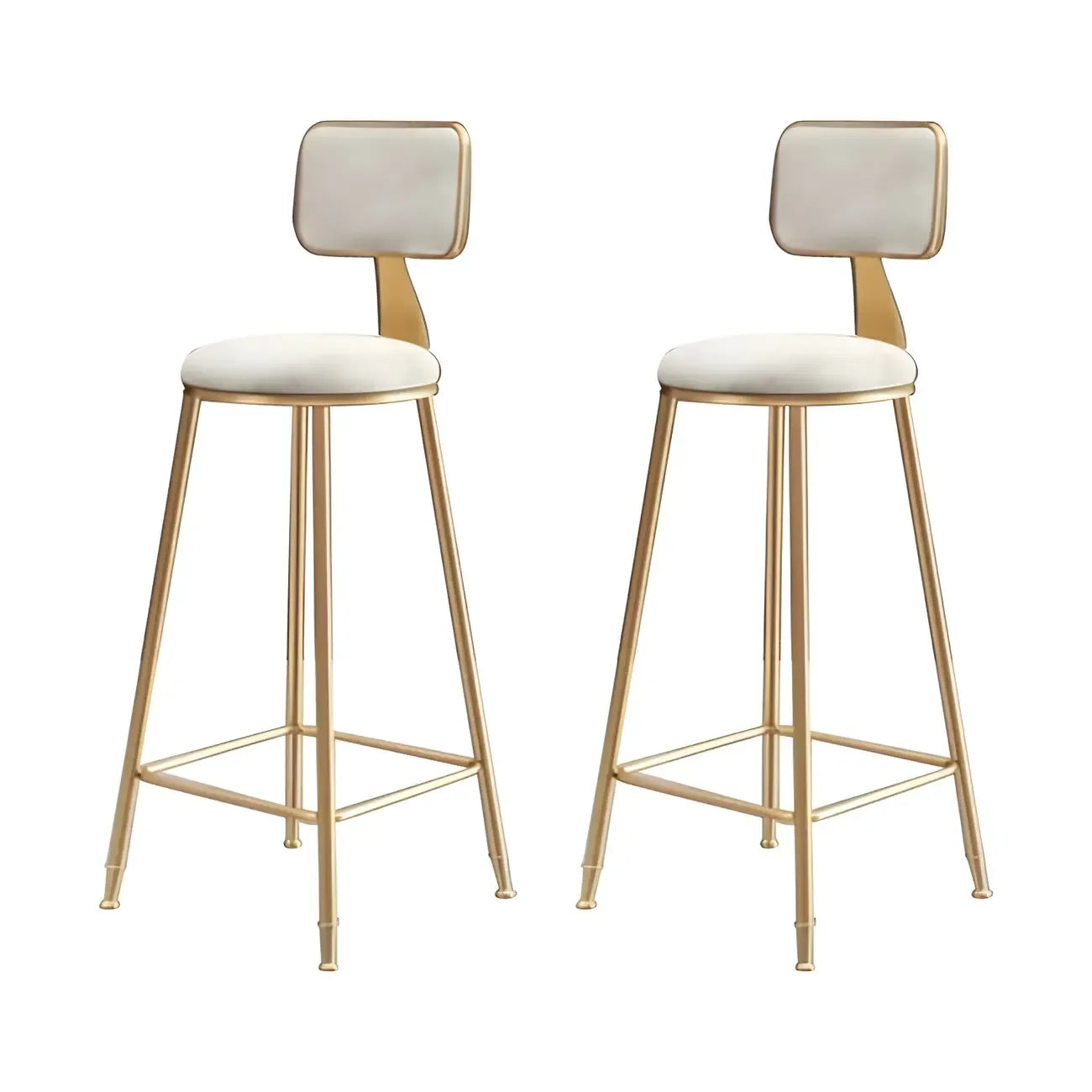 Tabourets de bar ronds recouverts de velours