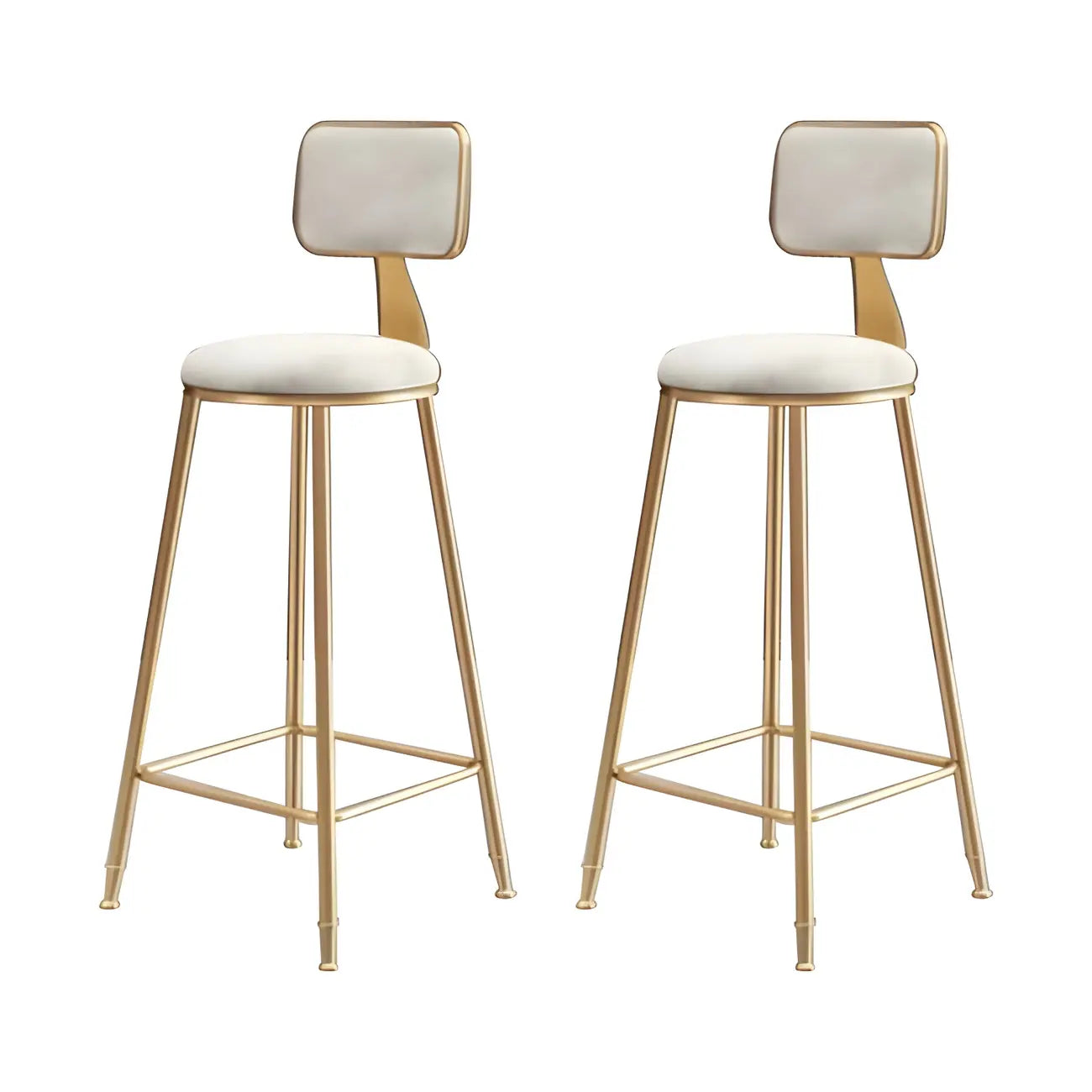 Tabourets de bar ronds recouverts de velours