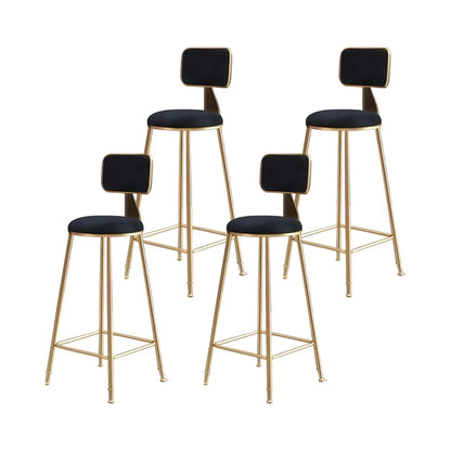 Tabourets de bar ronds recouverts de velours