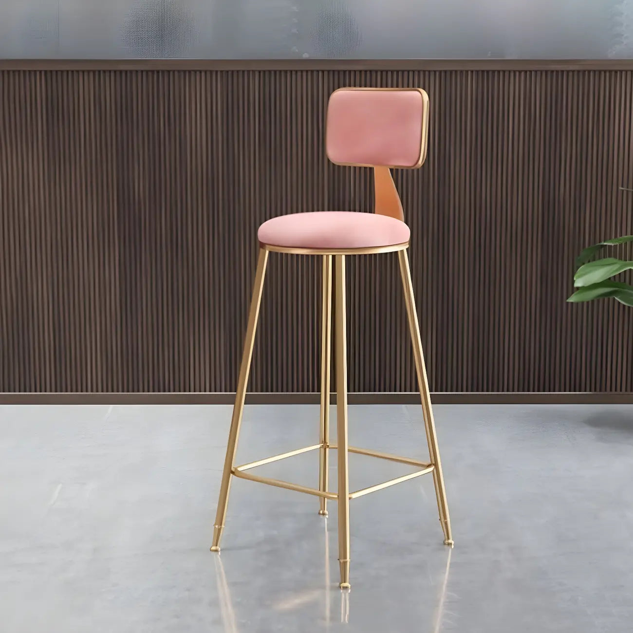 Tabourets de bar ronds recouverts de velours