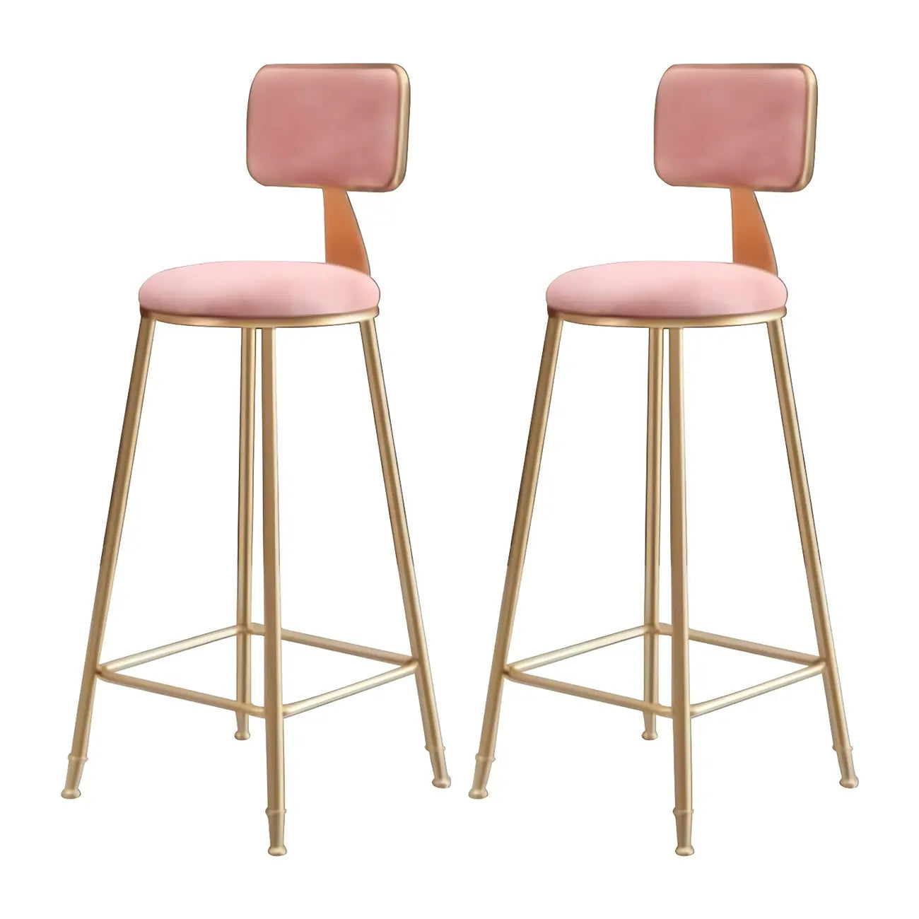 Tabourets de bar ronds recouverts de velours