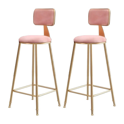 Tabourets de bar ronds recouverts de velours
