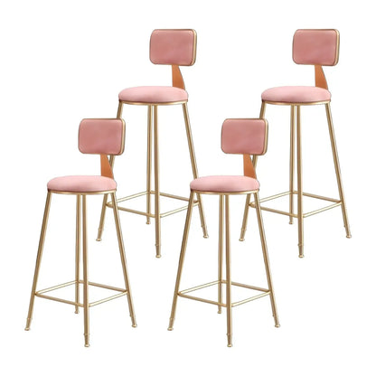 Tabourets de bar ronds recouverts de velours