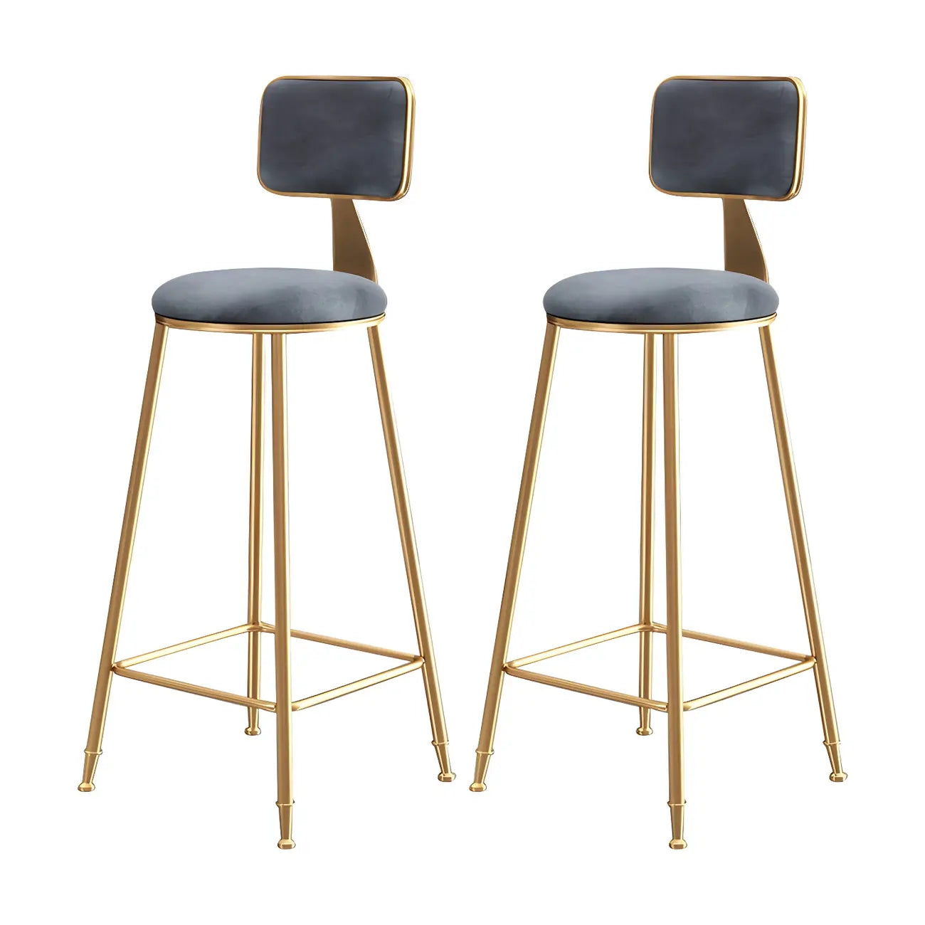 Tabourets de bar ronds recouverts de velours