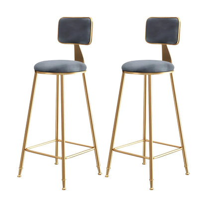 Tabourets de bar ronds recouverts de velours