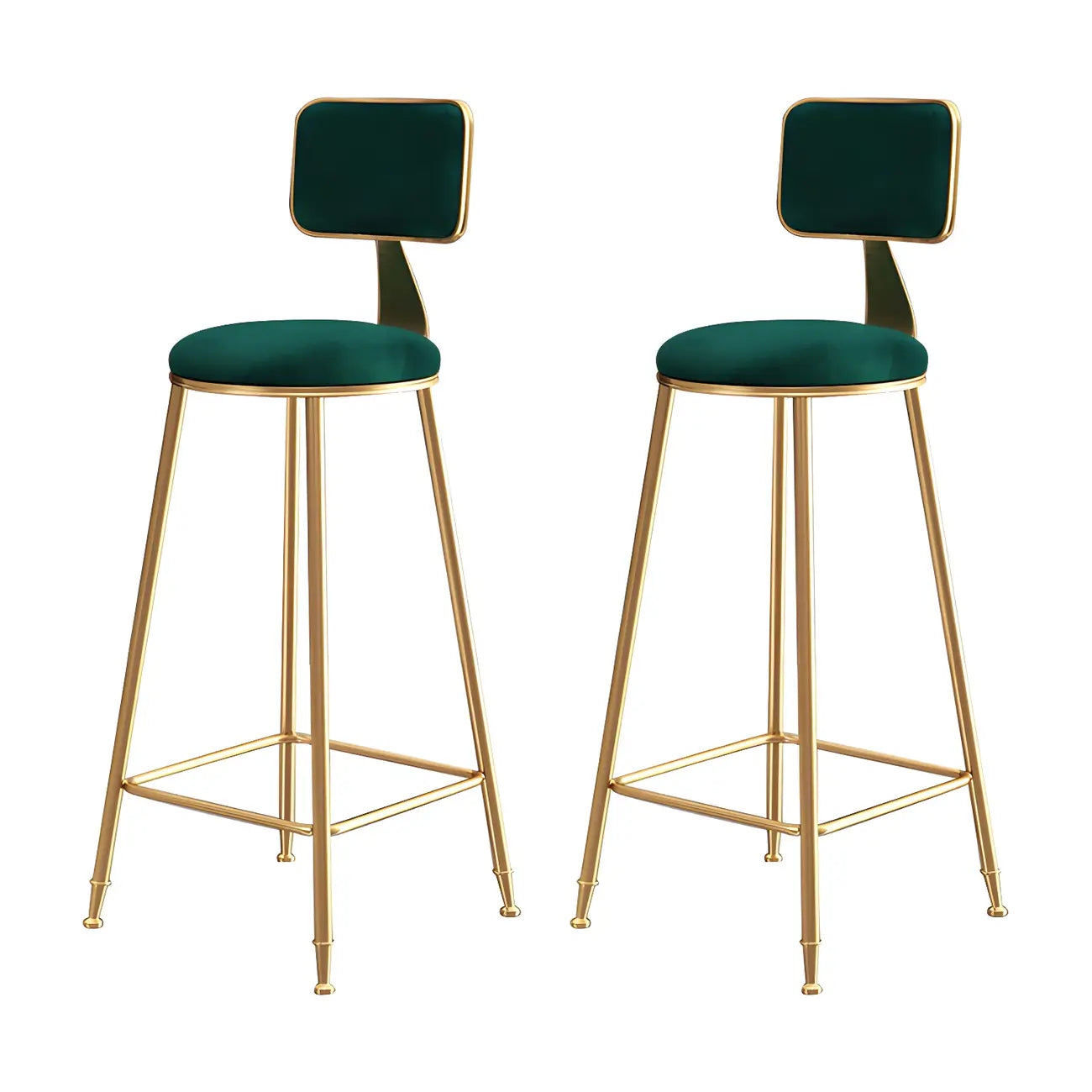 Tabourets de bar ronds recouverts de velours