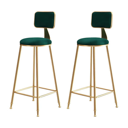 Tabourets de bar ronds recouverts de velours