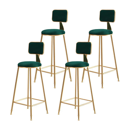 Tabourets de bar ronds recouverts de velours