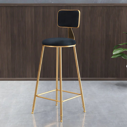 Tabourets de bar ronds recouverts de velours