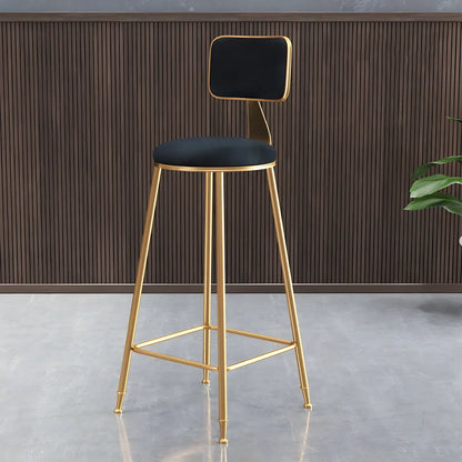 Tabourets de bar ronds recouverts de velours