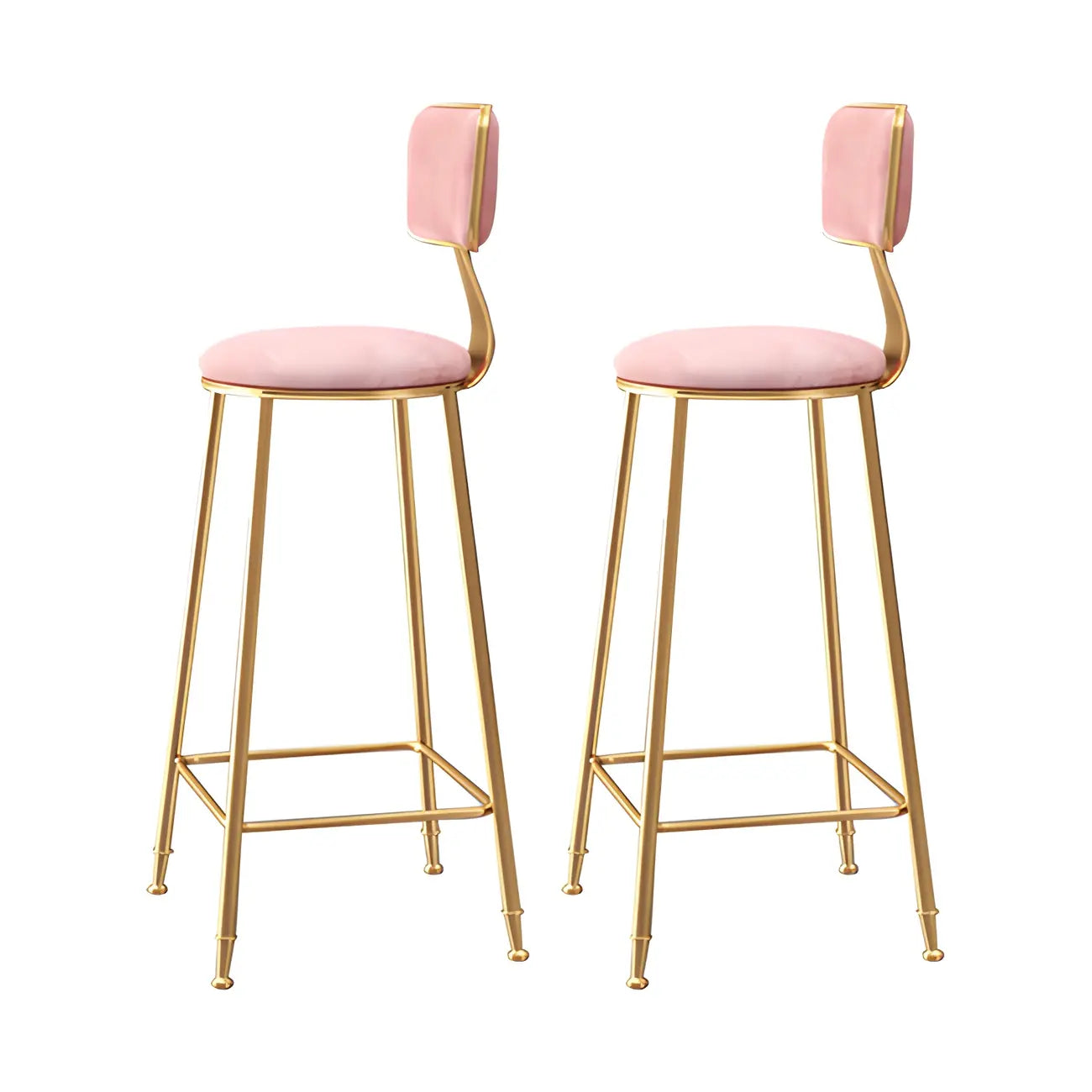 Tabourets de bar ronds recouverts de velours