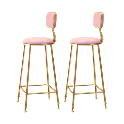 Tabourets de bar ronds recouverts de velours