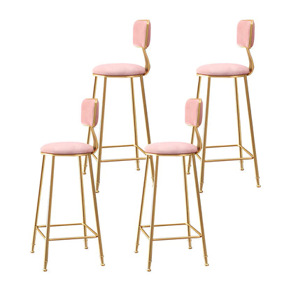 Tabourets de bar ronds recouverts de velours