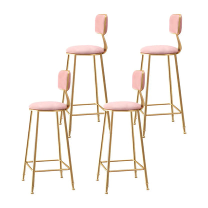 Tabourets de bar ronds recouverts de velours