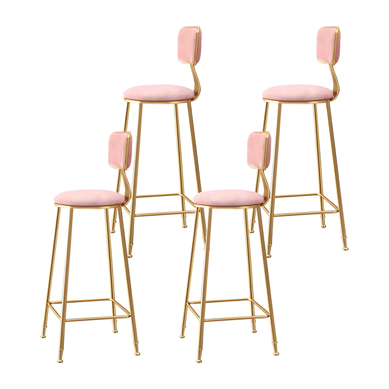 Tabourets de bar ronds recouverts de velours