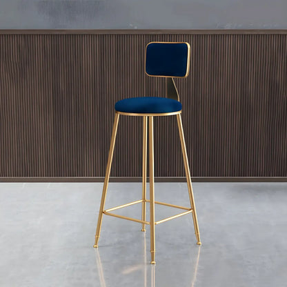 Tabourets de bar ronds recouverts de velours