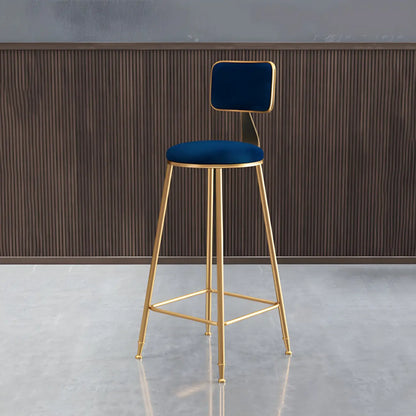 Tabourets de bar ronds recouverts de velours