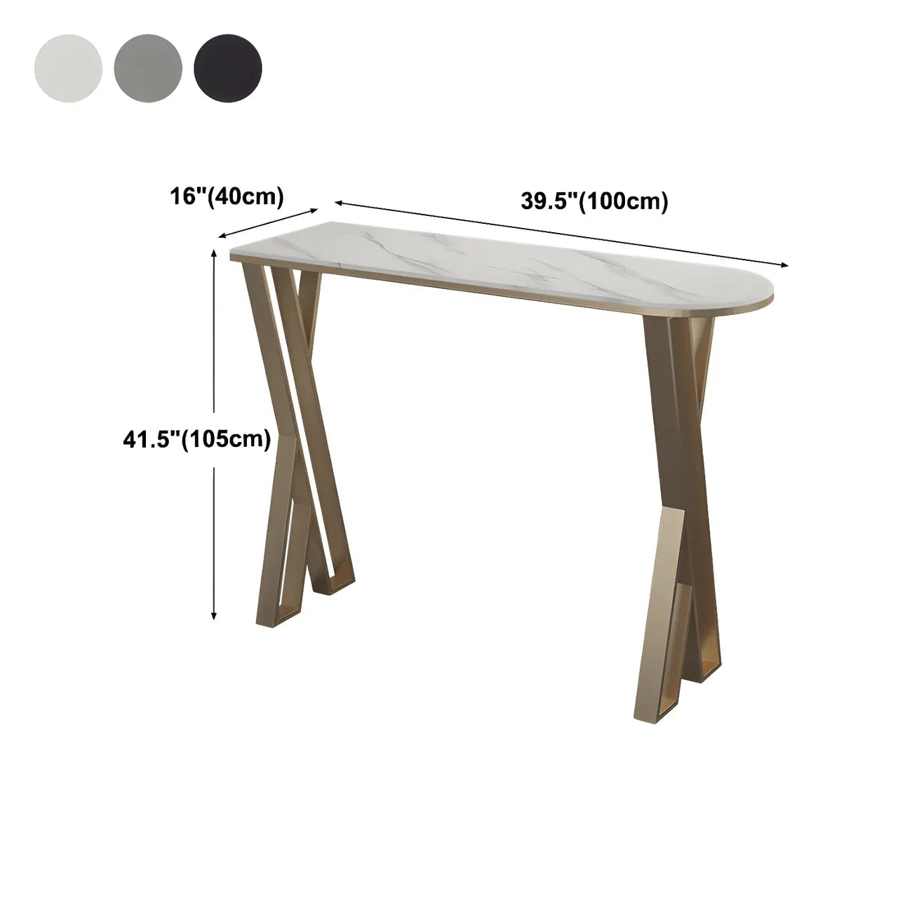 Tables de bar glamour en pierre blanche, fer et métal doré, forme libre, pour la cuisine