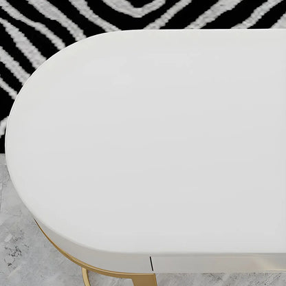 Tables de bar de rangement Glam White Free Form en fer doré