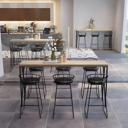 Tables de bar élégantes avec plateau en faux marbre noir
