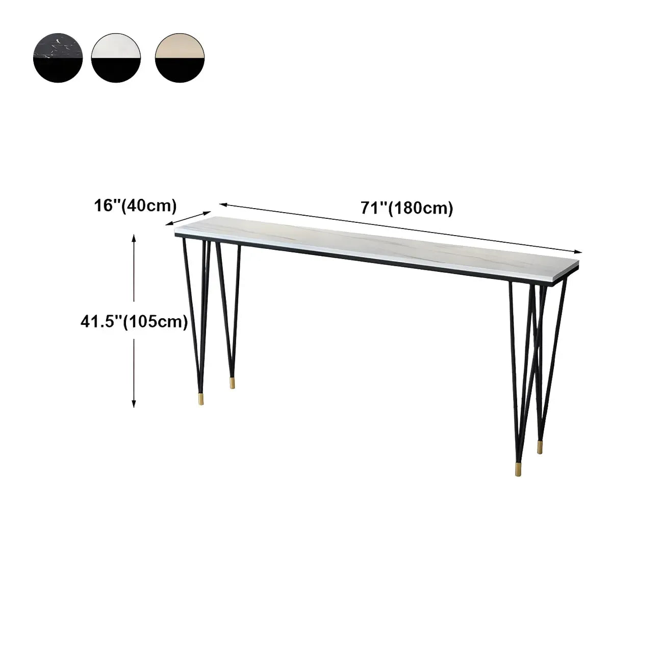Tables de bar élégantes avec plateau en faux marbre noir