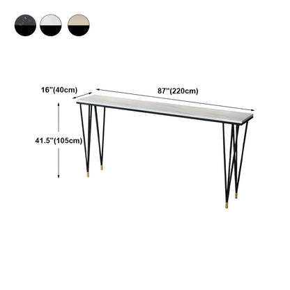 Tables de bar élégantes avec plateau en faux marbre noir