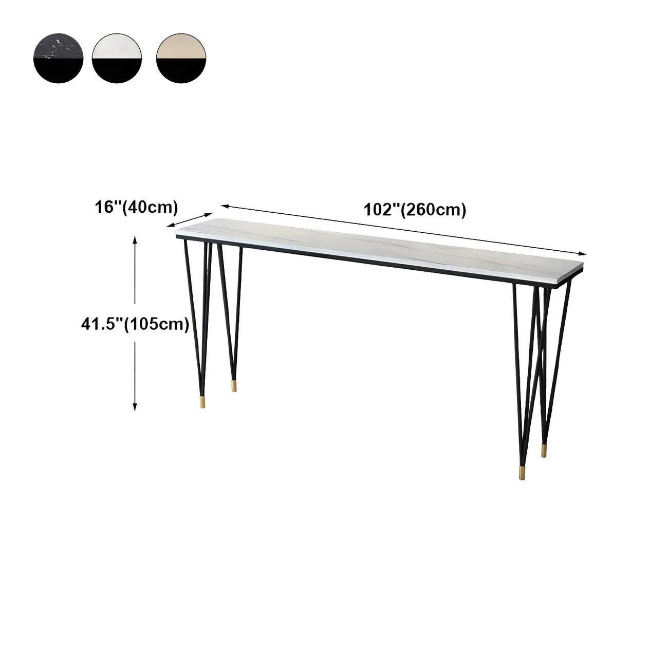Tables de bar élégantes avec plateau en faux marbre noir