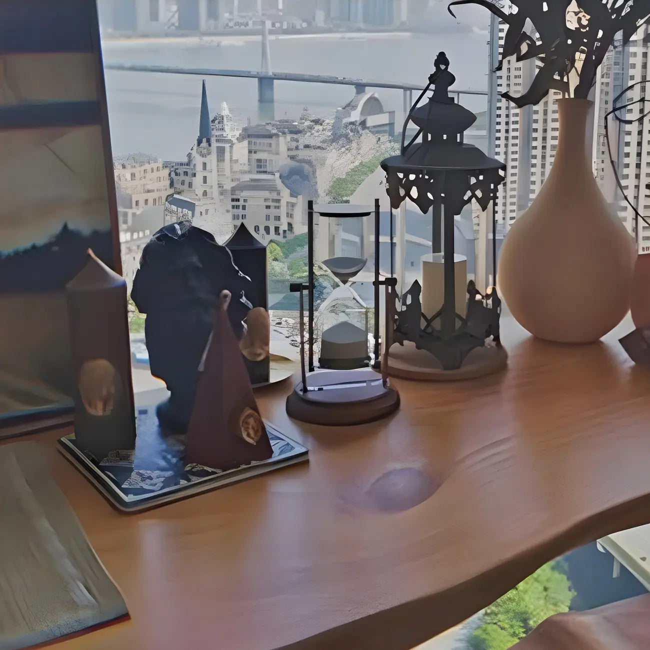 Table de bar moderne en bois brun et fer, style traîneau, pour pub