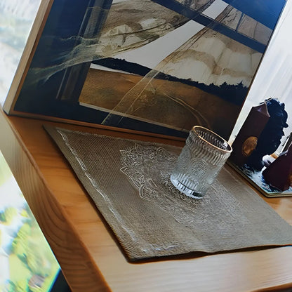 Table de bar moderne en bois brun et fer, style traîneau, pour pub