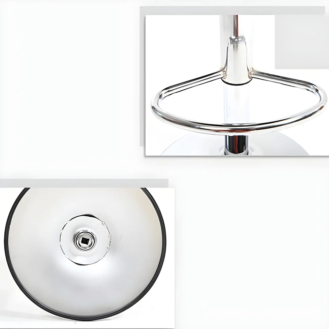 Tabourets de bar pivotants ronds en cuir réglables avec dossier