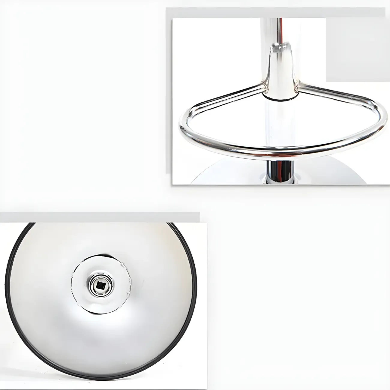 Tabourets de bar pivotants ronds en cuir réglables avec dossier