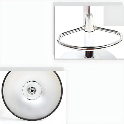 Tabourets de bar pivotants ronds en cuir réglables avec dossier