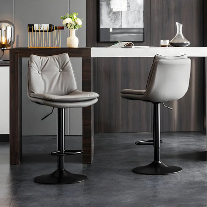 Tabourets de bar pivotants en cuir réglables modernes