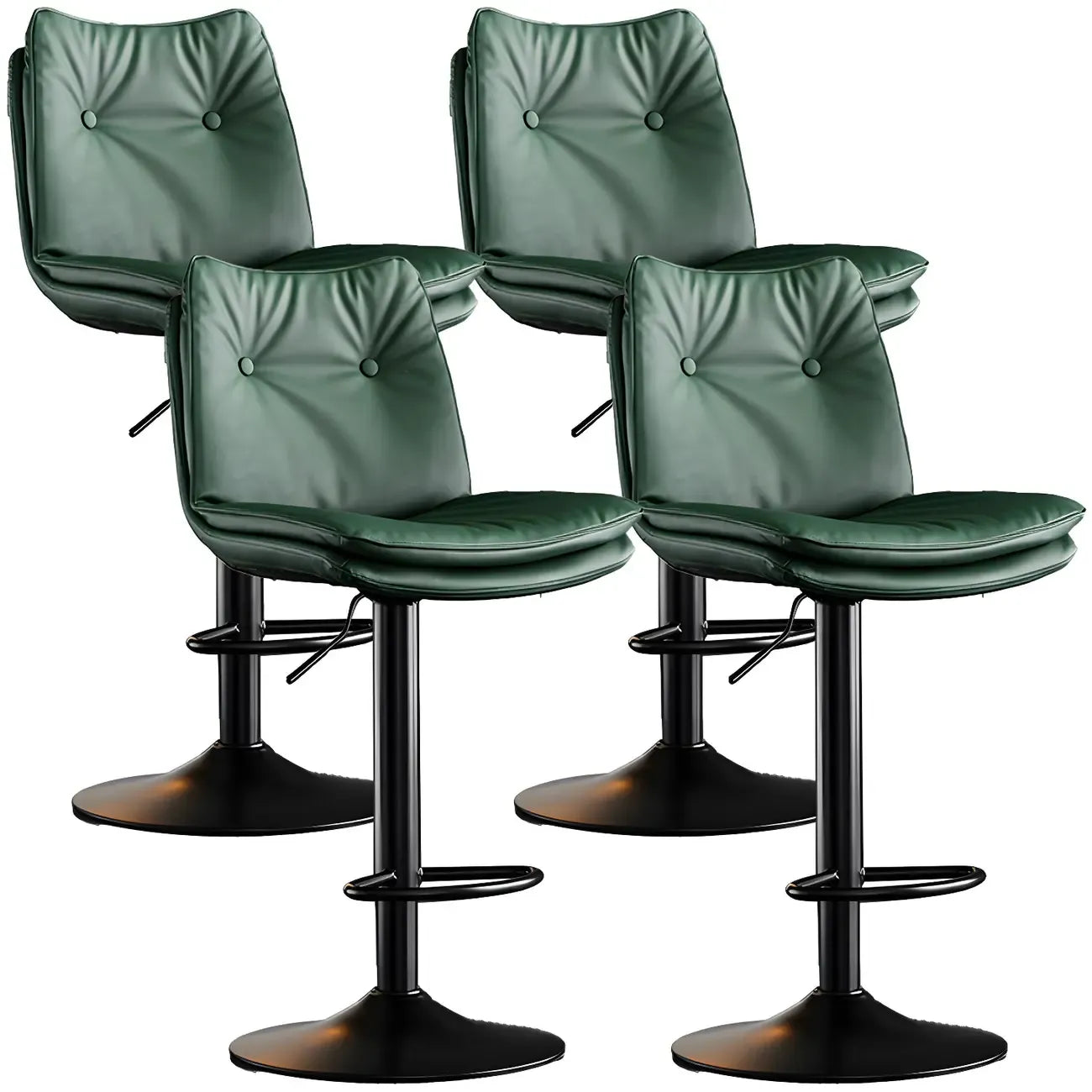 Tabourets de bar pivotants en cuir réglables modernes