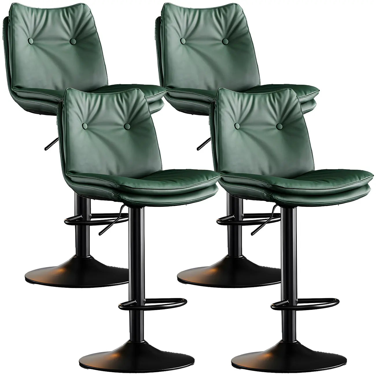 Tabourets de bar pivotants en cuir réglables modernes
