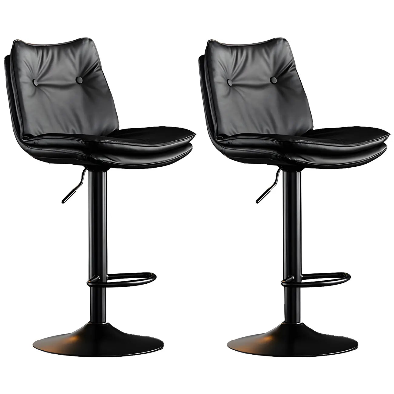 Tabourets de bar pivotants en cuir réglables modernes