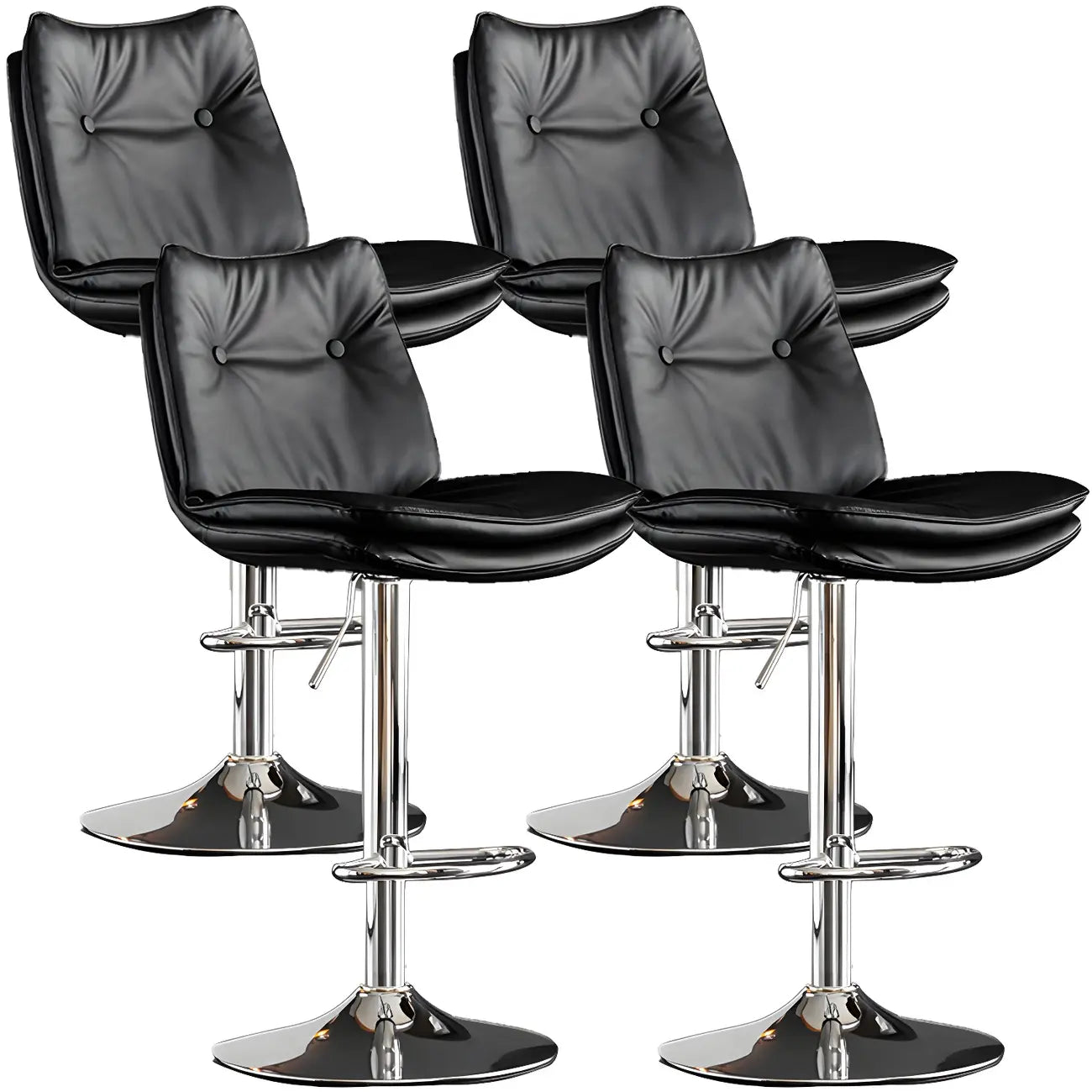 Tabourets de bar pivotants en cuir réglables modernes