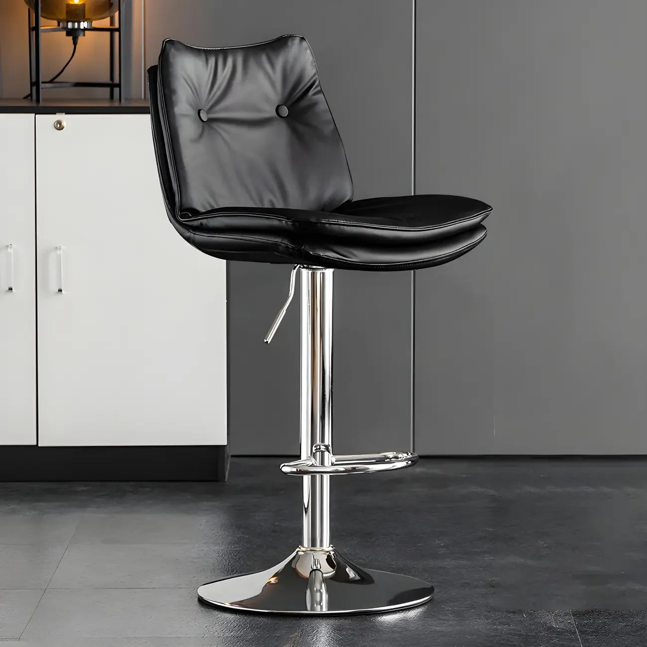 Tabourets de bar pivotants en cuir réglables modernes