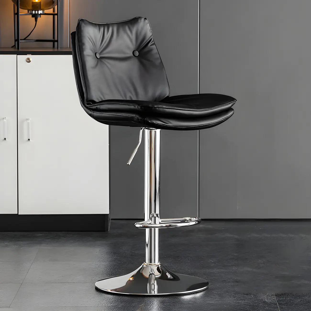 Tabourets de bar pivotants en cuir réglables modernes